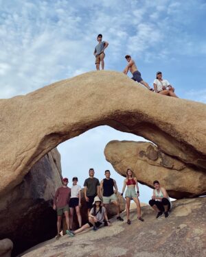 Julie Zhan Instagram - Desert sunsets, goofy dancing, climbing on rocks, cooking with friends, meteor shower, slumber party. The deliciousness that is life when you get to be a big kid with friends ❤️💫☄️🏝🍉 #summer #bigkid