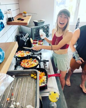 Julie Zhan Instagram - Desert sunsets, goofy dancing, climbing on rocks, cooking with friends, meteor shower, slumber party. The deliciousness that is life when you get to be a big kid with friends ❤️💫☄️🏝🍉 #summer #bigkid