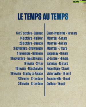 Julien Lacroix Instagram - Salut tout le monde,   
Lorsque j’ai décidé de refaire de la scène, j’ai fait une promesse à mon amoureuse : si le public n’était pas au rendez-vous, je laisserais tomber pour de bon.  

Cette expérience n’a pas été un long fleuve tranquille, mais vous êtes plus de 10 000 personnes à avoir assisté – dans les salles les plus obscures du Québec – à ce qui était au départ une soirée questions/réponses, qui s’est tranquillement transformée en rodage de spectacle.  

C’est donc avec le cœur gros et rempli de fierté que je vous annonce aujourd’hui la sortie de mon 2e premier one man show.  

Si on m’avait dit il y a 3 ans que j’aurais la chance de remonter sur scène, je n’y aurais pas cru. J’avoue que si on m’avait dit que je serais père d’un petit garçon (et d’un deuxième en route), je n’y aurais pas cru. Et si on m’avait dit que je serais sobre depuis plus de 3 ans, ou simplement que je serais en vie... J’aurais eu de la difficulté à y croire.  
Le temps fait les choses, c’est vrai.  

On dit souvent qu’un deuxième spectacle, c’est plus difficile à écrire... Mais avec une pandémie, un scandale, la paternité et la sobriété, disons que les sujets ne manquaient pas pour mon retour sur scène après plus de 3 ans de réflexions.  

Est-ce que mon genre d’humour a changé? Non. Mais il a certainement pris une dose de maturité.  

Merci au public d’avoir répondu présent, merci aux diffuseurs d’embarquer avec moi dans cette aventure et merci à ma famille, mes amis et mon amoureuse d’avoir cru en moi.  

Le temps au temps, c’est mon nouveau one man show. Une ode au temps qui scrute parfois le passé, mais qui est décidément tournée vers l'avenir. J’ai hâte de vous voir.   - Julien