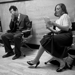 Juliet Rylance Instagram - Court prep ;-) 🌹🎼 Life in a Day. Perry Mason Season 2 now steaming on @hbomax 

📷 by our one and only @chalisromero ✨

#behindthescenes  #perrymason #season2
