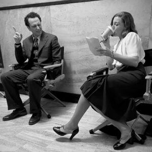 Juliet Rylance Instagram - Court prep ;-) 🌹🎼 Life in a Day. Perry Mason Season 2 now steaming on @hbomax 

📷 by our one and only @chalisromero ✨

#behindthescenes  #perrymason #season2