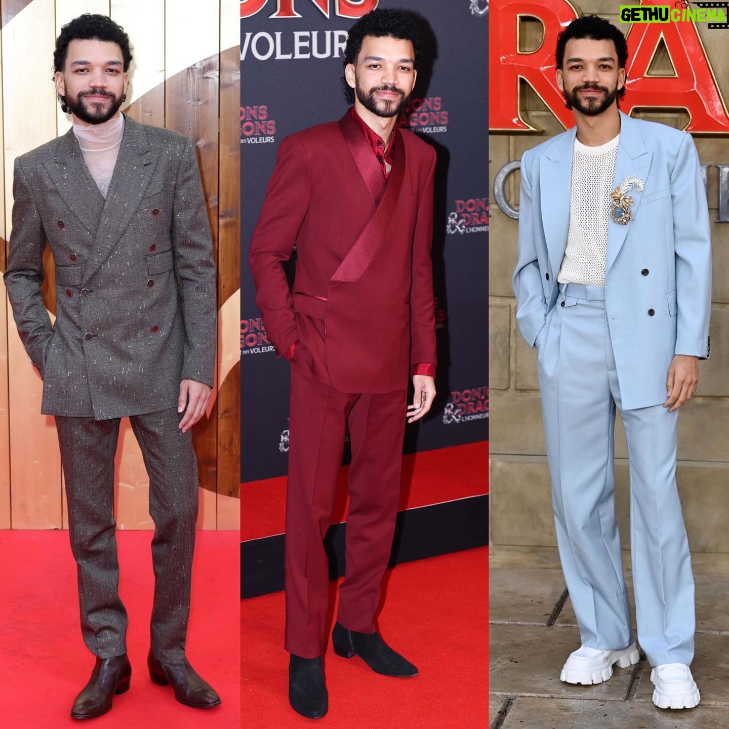 Justice Smith - 45.9K Likes - they call me ranch cuz i stay DRESSING ✨✨🌽😌🦷
had to show off the suits from the dnd press tour
🫀@dolcegabbana for berlin and paris premieres
🫀@alexandermcqueen for london premiere
🫀@dior for la premiere
(s/o to my stylist and the main man @apuje !!!)