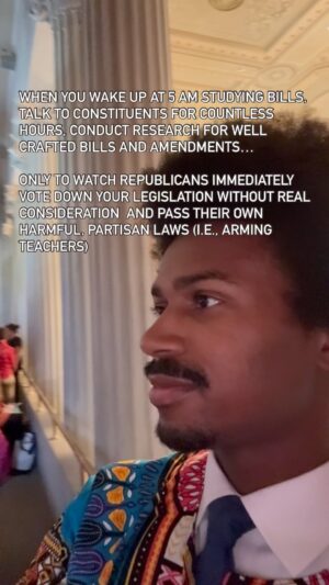 Justin J. Pearson Instagram - It’s a daily struggle at the Tennessee General Assembly…but today is **hopefully** the last day of session of the year! Thank you to  everyone who has showed up, marched, had your voices heard from the gallery, prayed for our safety, and supported us during this struggle for Justice at the statehouse. You are all CHAMPIONS!!!!!!