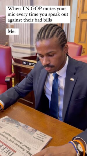 Justin J. Pearson Instagram - What is it, the braids? 🎵 All jokes aside, we are always going to put in the work for our District and will never be silenced! ✊🏾💙✊🏾