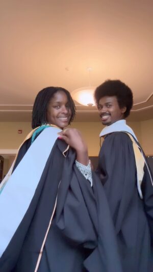 Justin J. Pearson Instagram - Congratulations Beloiters! It was our absolute honor to give the commencement speech together at @beloit_college. We know the Ancestor Angels are rejoicing! Check out our commencement speech (link in bio)! 🎓

**excuse our sweaty foreheads, the weather was HOT! ☀️**

#turtlesallthewaydown