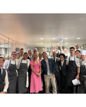 Justin Long Instagram - The most deliciously memorable vegan meal, a kiss from Miles Davis and the chance to publicly thank SUCH a talented staff of culinary greats. A huge thank you to @danielhumm for inviting us to his incredible (  incrediBLY) totally plant-based restaurant @elevenmadisonpark. Daniel talks about his radical decision to transform the world renowned 3-star Michelin restaurant into a climate and animal-friendly vegan experience on the latest episode of @lifeisshortpodcast. We also talk about his involvement w @rethinkfood, a non-profit working to build a more sustainable and equitable food system (to date they’ve made and distributed over 13.5 million meals in NYC). And for those of you interested in making a switch to a more plant-based diet, check out Daniel’s new book, appropriately titled, “Eat More Plants”. 🌻❤️