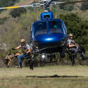 Justin Melnick Instagram - @pepperthedutchy doing some “air to ground stellen “ good times with some epic dudes…. #helicopter #workingdogs #belgianmalinois photo @chrisvanloanphoto