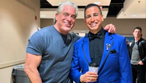 Justin Roberts Instagram - I didn’t announce @stinger last night, WE announced..nearly 17,000 of us @aew Revolution for his SPECTACULAR final match in his one of a kind career. 

Wrestling is my escape from the everyday and last night, it also felt like a trip back to my childhood. My first live WCW show was Spring Stampede in 1994. I begged @therealdannybonaduce for backstage passes, played Sting’s theme song on my teeth and Danny made my wish come true. At 14, I roamed freely and met everyone that walked by. Ricky “The Dragon” Steamboat, @ricflairnatureboy , @dustinrhodestx , Mean Gene, etc. @diamonddallaspage took on @marcmero , @realmickfoley and Maxx Payne took on the Nasty Boys, Flair wrestled Steamboat and Rick Rude defended his title against Sting. 

Last night in Greensboro, 30 years later..I found myself again roaming freely among those legends I grew up admiring. Sting, Flair, Steamboat, DDP, @nikitakoloff1 , Magnum TA, Arn Anderson, @jakethesnakeddt , @jimrossbbq , @tonyschiavone24 and more for a Slamboree-like reunion on what might have been the greatest event in AEW history, to celebrate Sting. What a bonus to actually get to be a small part of it this time around. (What is life?! Follow your dreams, everything is possible.)

In addition to Sting’s final match, the entire roster was able to showcase what they can do and blow away the @gbocoliseum crowd. @mr_mansury and the production crew hit another home run with the dynamic effects that were visible all night. @shutupexcalibur @officialtaz13 and all of our commentators added the soundtrack and gave us a night we will never forget..ALL moving parts courtesy of @tonyrkhan #ThankYouTony #ThankYouSting #ThankYouGreensboro #AEWRevolution CATCH THE REPLAY ON @bleacherreport 
🎥 @nikitakoloff1 @westsidegunn