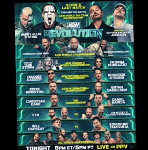 Justin Roberts Instagram - This is the ICON. This is #AEWRevolution. This. Is. IT. 👏🏻 @aew Revolution LIVE NOW on PPV @bleacherreport from the SOLD OUT legendary @gbocoliseum #StingsLastMatch @stinger #ThankYouSting