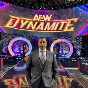 Justin Roberts Instagram - Thank you to AEW EVP’s @nickjacksonyb and @mattjackson13  for their great suggestion to wear a suit tonight for #AEWDynamite

Don’t miss @aew Dynamite LIVE from Worcester, MA 8/7 PM on TBS!