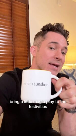 Justin Willman Instagram - I’m teaming up with Bubly (@bublywater) and Project
Sunshine (@projectsunshine) to bring healing play to pediatric patients at their Gala this May! Find out more at ProjectSunshine.org #bublypartner