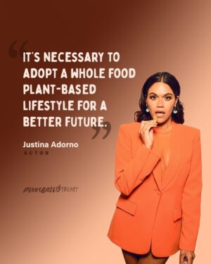 Justina Adorno Instagram - What Plant Based Treaty endorser @justina.justina said 👆

A whole food plant-based diet is better for the planet, the animals, and our own health. 

👉 Download our FREE vegan starter kit on our website: PlantBasedTreaty.org