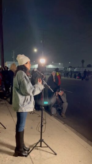 Justina Adorno Instagram - I wanted to mention that standing up for animals is not easy. We get bullied and made fun of for wanting to save innocent lives. I can’t even begin to count the times I was singled out not on my terms and made fun of for my choice in not harming animals. It’s a wild world we live in. But im here to say you’re not alone! Stand strong! Look those people in the eyes and share compassion and hope that one day they will no longer be blind. That one day they will see. For all those who speak up for the animals even when you’re the only one… thank you! You are magic! 
Im Not the best with public speaking believe it or not especially when I feel emotional so I’m a bit fragmented but I’m grateful for @we_are_all_everywhere_forever for asking me to be one of the speakers for the last week of the pig vigils at Farmer John’s. I was shaking and lost for words but the energy I felt from everyone last night gave me hope that there are humans here on Earth that care deeply for the animals so much so that they defy the standard norms in our society and choose to live life without harming animals. Thank you to everyone apart of the movement! To all those before me who put up the good fight and never lost hope and to those after me that continue to fight for justice and a more peaceful planet. We can learn a lot from these animals. They do not need to be exploited abused experimented on nor eaten for us to live. Remember that it is a journey and every step you take in the right direction makes a huge difference! Thank you all for having an open heart and mind. The fight isn’t over and change is possible! Just look around, it’s very apparent that your voices and actions are making an impact for the better! Like I said, there are many issues we have to address in society ! But the animals don’t have the privilege to have their own communities to speak up for them! They only have us! 

#vegan #animals #peace #love #justice #freedom #mustloveanimals #equality #speciesism #endspeciesism #vigils #farmerjohns