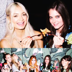 Justine Wachsberger Instagram - Pasta night with these lovelies celebrating the launch of @pizzagirlofficial! 🍝 can’t wait for you all to try these fresh sauces made by the #pizzagirl herself- the beautiful @carolinedamore 🔥