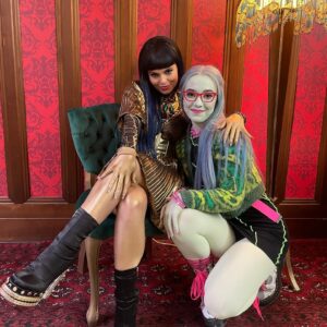 Jy Prishkulnik Instagram - Best believe I’m not leaving 2023 without monumental Monster love!💛🪲💀

This one is dedicated to the incredible people I’m lucky to call my co-workers. So here we go: 

1. @lina.lecompte making me feel like Egyptian royalty
2. Glamour ghouls
3. CamPAIGN manager (emphasis on the pain)
4. We own this clawllway 
5. Scarisian souvenirs 
6. Ninja 
7. Recreating @toshiasan ‘s artwork that I gifted Lina after wrapping MH1💗
8. Spoopy potato
9. OG beasties
10. Mixing metals 

Happy new year, monstars! All love. 

#monsterhigh #bts #monsterhighthemovie #cleodenile #clawdeenwolf #draculaura #movies #happynewyear