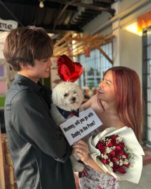 KD Estrada Instagram - promposal   cooking   dog   prettiest date in the world = happiness 🤍

see you at the prom 👑.