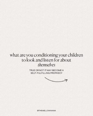 Kaitlyn Sapp Instagram - Even if you’re not directly making these statements, our children are always looking for cues and communication from us regarding how hard or easy it is for their needs (especially the need for connection) to be met— 

What are you communicating? 
Whatever it is, your children might, like us adults, spend their whole life subconsciously pointing it out to themselves.  Whether it serves them to or not… definitely whether it is true or not too. 

I recommend my mellow moments on my website if you need a hand regulating your emotions or re-writing your inner voice with my affirmations, ☁️ www.themellowmama.org