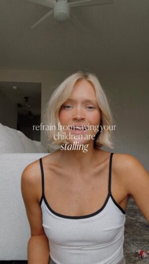 Kaitlyn Sapp Instagram - Stalling or … human? 🥹 Even if your child is taking a little more time than usual, or than what is convenient for you… getting curious about needs as opposed to implying shame/the notion that your child is trying to manipulate you is going to get you so much closer to collaboration and the best part of all, connection. 

Is this a new adjustment/mindset for you?