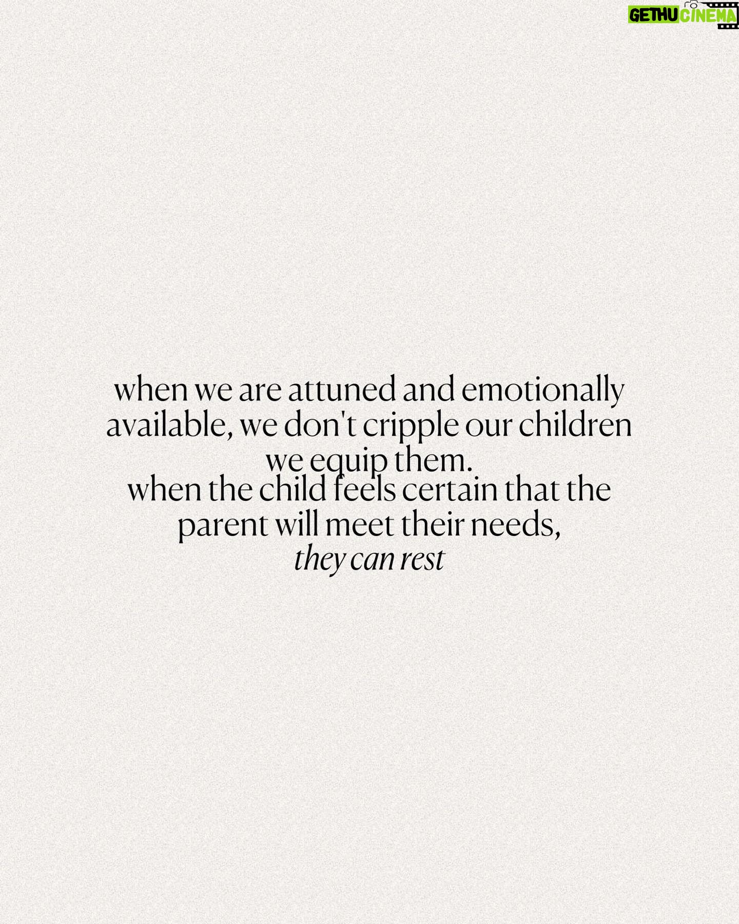 Kaitlyn Sapp - 438 Likes - Most parents operating out of fear miss out on some obvious flaws in their approach—
If you want confident, adaptable children who become confident, adaptable adults… the answer is not LESS connection and availability, it’s moreeee.
When our children feel safe, everyone has the opportunity to rest more & operate in a state of stress less.