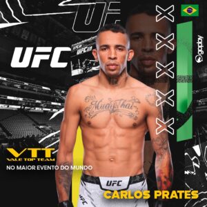 Kalindra Faria Instagram - De Taubaté para o Mundo !!!! 

Carlos Prates atleta da Vale Top Team estreia amanhã no @ufc . 

#ufc #ufcbr #ufcfightpass #lasvegas
