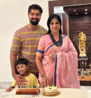 Kalyaan Dhev Instagram - Happy birthday mom 🎂 @jyothi_kishan 
All that I am, or hope to be, I owe to you ❤️ 
I know the real celebration for you is when all of us are together! 

#HBDMom  miss you my baby @navishka_k 🍀🤞