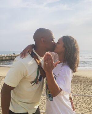 Kandyse McClure Instagram - Before & Ever After @claureinne 
❤️💍💫

“The spot where we had our first date.” 28 years ago. 

Shoutout to the ladies who saw us and shouted congratulations, then came up and took a pic for us! You’re forever part of our story ☺️

And I’m wearing my grandfathers T-shirt 🥹🥰