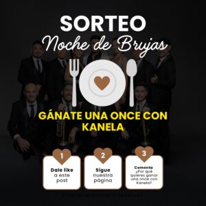 Kanela Instagram - Bueno mi gente 💜🫣 finalizamos esta semana con esta sorpresa para ustedes 🎁 tenemos un súper concurso en el que debes seguir los pasos mencionados en el post 
1. Dar like a este post 
2. Seguir nuestra cuenta de @nochedebrujas_ndb y @kanela_oficial 
3. Comentar por qué debes ser la/el ganador/a de esta once junto a Kanela 

Los resultados se darán a conocer la primera semana de mayo 🤩 así que suerte para tod@s 

#nochedebrujas #cumbialo🇨🇱🇨🇺🇨🇴🇧🇴🇦🇷🇦🇹🇩🇪🇨🇦🇪🇸🇺🇸🇪🇨🇵🇪🇺🇾🇻🇪🇲🇽