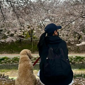 Kang Byul Instagram - 🌸금자야 벚꽃 이쁘다 🥰🦮🩷❤️