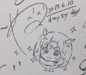 Kano Instagram - 水玉乃なコラボサインを壁にカキカキしてきました！壁に輝くばんびちゃんcute！ #アニメイト大阪日本橋 #リリイベ #水玉子 #鹿乃 #サイン