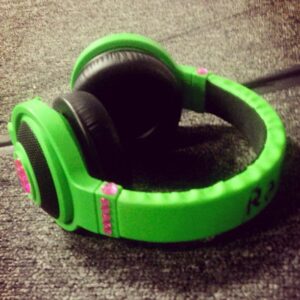 Kara Eberle Instagram - Wohoo <3 my new Razer headphones! Girl-fied them w/rhinestones ... maybe the guys won't steal these ;)