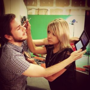 Kara Eberle Instagram - Apparently Animal Crossing is a higher priority for Jordan than makeup. Before a live broadcast. We made it work.