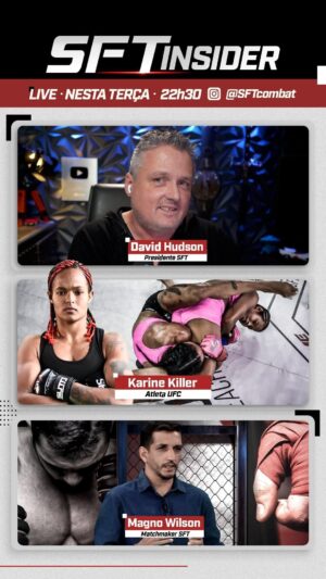 Karine Silva Instagram - 🎥 Amanhã no INSIDE Edition: Karine Killer ao Vivo! 🌟
Não perca a oportunidade de ouvir diretamente de Karine Killer, nossa estrela que brilhou no SFT e agora faz sucesso no UFC! Ela estará conosco em uma entrevista exclusiva ao vivo no Instagram do SFT.
Vamos mergulhar na sua trajetória incrível, desde as vitórias no SFT até sua estreia arrasadora no UFC em junho de 2022, onde ganhou o bônus de performance! Invicta no UFC, já acumula 4 lutas, com 3 vitórias no primeiro round.

⏰ Reserve essa data e junte-se a nós para essa conversa fascinante!

#SFT #KarineKiller #UFC #InsideEdition #EntrevistaAoVivo #MMAFeminino #EstrelasDoSFT