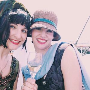 Kat Brower Instagram - My sissy is so glamorous!  1920’s fun on the Queen Mary. #carveouttimeforart #artinprogress #pursuepretty #thenativecreative #creativelifehappylife #createeveryday #creatives #flapper #flappergirl #queenmary #ipreview @preview.app