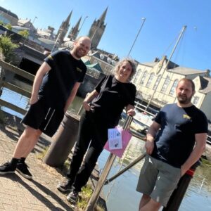 Kate Rusby Instagram - Awww, it's the last Random Act of Kindness Bag of the tour as we leave Cornwall and here's our lovely crew Zak, Alison and Pete.