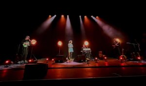 Kate Rusby Instagram - 🌸🌟Another cracker of a show tonight, our third night of the Singy Songy Session Tour at @victheatrehx Halifax. Thank you so much for coming out and making it a wonderful, sparkly night you lovely people ⭐️🌸

Next stop is @paviliontheatreglasgow  on April 18th vroom vroom 🚗

#singysongysessiontour #katerusby #springtour #guitars #acousticguitars #electricguitars #bass #rhodeskeys #bouzouki #moog @duncanlyall @deebookane @sammysauceboat @isophase_audio 

📸’s by our incredible lighting engineer @zaknicholson 🥰