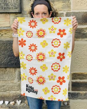 Kate Rusby Instagram - Just finished recording for the day!! So lovely to be back in the studio 😊⭐️😁
Just wanted to say we have just a few T-shirts, mugs and gorgeous tea-towels from our spring tour. If you missed out (as we kept selling out🤦🏻‍♀️) here’s your chance. 😃
All 70’s themed, ⭐️est 1973⭐️as I’m 50 this year. Love the designs as they remind me of my wallpaper when I was little! 🥰🌼🌻