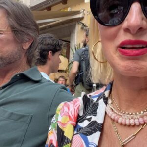 Katherine LaNasa Instagram - Last days of summer... last Sicily post... The trip of my lifetime... immense gratitude to spend a month living in this beauty! 
This last post is Taormina, with its lovely Isola Bella and Mt Etna. It is as lush, and kooky, and delightful as it seems. The flower of Sicily.

#Taormina #mtetna #MountEtna #DaRita #VineriaModi #Sicily #IsolaBella #GrantShow #ItalianVacation