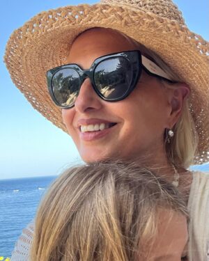 Katherine LaNasa Instagram - Last days of summer... last Sicily post... The trip of my lifetime... immense gratitude to spend a month living in this beauty! 
This last post is Taormina, with its lovely Isola Bella and Mt Etna. It is as lush, and kooky, and delightful as it seems. The flower of Sicily.

#Taormina #mtetna #MountEtna #DaRita #VineriaModi #Sicily #IsolaBella #GrantShow #ItalianVacation