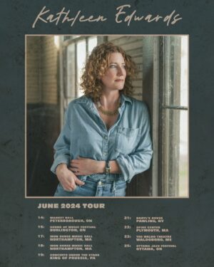 Kathleen Edwards Instagram - New tunes 🎶 New tour 🚗 Same me 👩🏻‍🦰

Heading to some of my favorite places this June! 🇺🇸🇨🇦

June 14th - Market Hall - Peterborough, ON
June 15th - Sound of Music Festival - Burlington, ON
June 17th - Iron Horse Music Hall - Northhampton, MA
June 18th - Iron Horse Music Hall - Northhampton, MA
June 19th - Concert Under the Stars - King of Prussia, PA
June 21st - Daryl’s House - Pawling, NY
June 22nd - Spire Center - Plymouth, MA
June 23rd - The Waldo Theatre - Waldoboro, ME
June 25th - Ottawa Jazz Festival - Ottawa, ON

Tickets on sale this Friday 10am local 
at kathleenedwards . com
