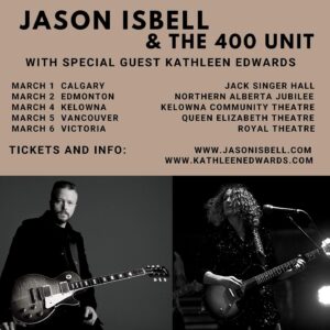 Kathleen Edwards Instagram - WEST COAST CANADA 2023
Very excited to be playing with Jason Isbell and his band in March 2023. See you there!