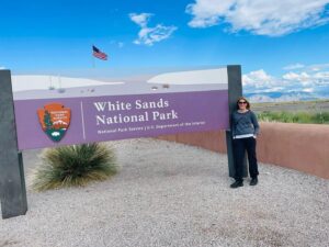 Kathleen Rose Perkins Instagram - This is my 49th national park. 15 more to go. (My mom has 53 under her belt. Whatever) @whitesandsnps #itsnotacompetition