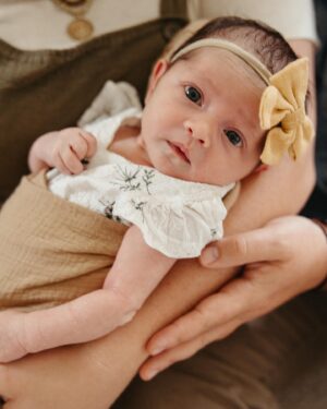 Katie Carpenter Instagram - You’re 4 weeks old today. 

We’re adapting to little sleep. We’re getting more confident at diagnosing what your cries mean. Our pets know you’re their new roomie and check in on you. We’re discovering what it means to be parents. 

And each day, our love grows.. as we look at your sweet face, and hear you grunt and coo. 

These last few weeks have flown by in a time warp full of poopy diapers and spit up and awe. 

Still can’t believe she’s here. Kinda can’t believe we’re doing this. But we are. ❤️