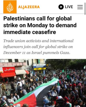 Kausar Mohammed Instagram - Tomorrow Dec 11 2023. Global strike for Gaza. #strikeforgaza . With the recent US veto of the UN resolution to call for a permanent ceasefire, we gotta show up in solidarity AROUND THE WORLD to demand this ceasefire right right now. 

Reposts from @wizard_bisan1 @palestinelobby 

#freepalestine #strikeforgaza