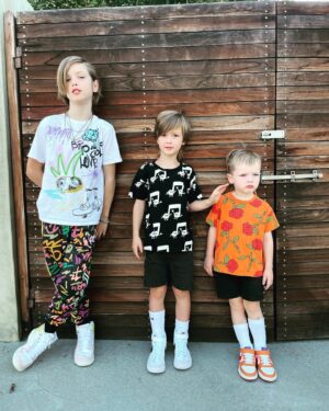 Kaylee DeFer Instagram - First day back! Theos is 3rd. Bash is in kindergarten. Remy is in preschool. Literally too cool for school over here. This crew trouble with a capital T. #firstdayofschool #brothersfitz @fitz