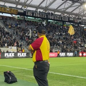 Kayli Tran Instagram - My first official soccer game (since high school lol) The view, the fans, the energy! *chef’s kiss* 😚🤌✨ 

And yes, I’m very good at protecting my michelada from any incoming ball. 😝✋🛑

#lafc vs #portlandtimbers