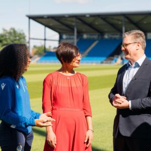 Keir Starmer Instagram - Great to spend time with @thangamdebbonairemp at @official_brfc.

Football and patriotism go hand in hand.

My Labour government will widen access to sport to develop the talent of future stars and cement national pride in sports.