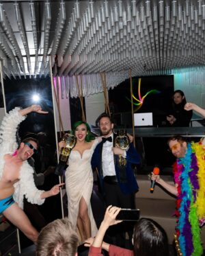 Keith Habersberger Instagram - And it was a very fun wedding. Photo dump from @brianwohl and @ridicu_lyss’s awesome wedding. It was a 🤌🏻🤌🏻 handsome time at @elevatelounge. So fun.