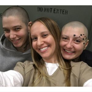 Kelly Karbacz Instagram - #TBT #BTS 😬 Litchfield Portrait Studio 😬#OITNB #OrangeIsTheNewBlack #oitnbseason5 #Brandy #Sankey #Helen #orangefamily #DoNotEnter #PhotoShootInSession #HelenMadeUsSmile @oitnb