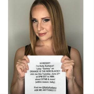 Kelly Karbacz Instagram - Hey #OITNB Fans! Join me on @reddit this Tuesday, June 27th at 5pm EST to #AskMeAnything about #OrangeIsTheNewBlack and more!! 🍊😘#Sankey #Reddit #AMA #RedditAMA @personapr