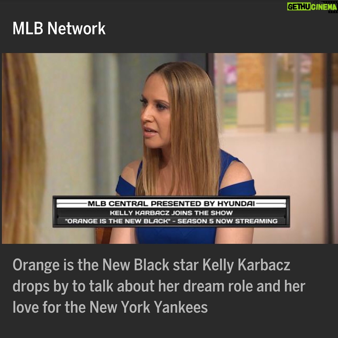 Kelly Karbacz - 1.4K Likes - Thank you @laurenshehadi and everyone at #MLBCentral - @mlbnetwork for having me on to chat about #oitnbseason5 and my beloved #NewYorkYankees !! Link to full interview on my FB & Twitter page. ⚾️🍊#OITNB #OrangeIsTheNewBlack #Sankey #MLB #MLBNetwork #Yankees @yankees @oitnb @personapr
Dress: @adriannapapell #adriannapapell